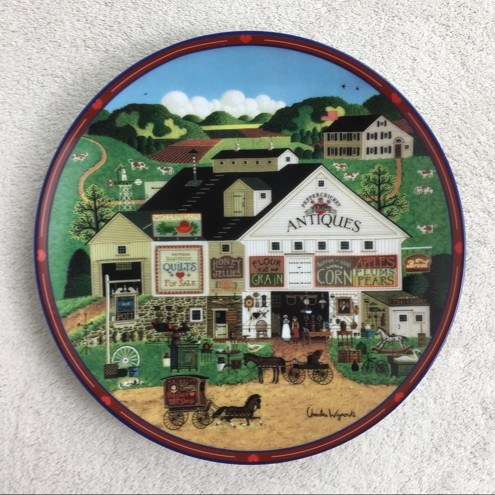 Vintage CHARLES WYSOCKI Peppercricket Farms Plate - Picture 1 of 10